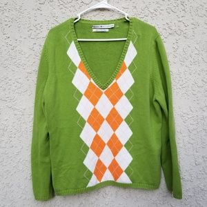 Tommy Hilfiger Green Retro Sweater  size XXL